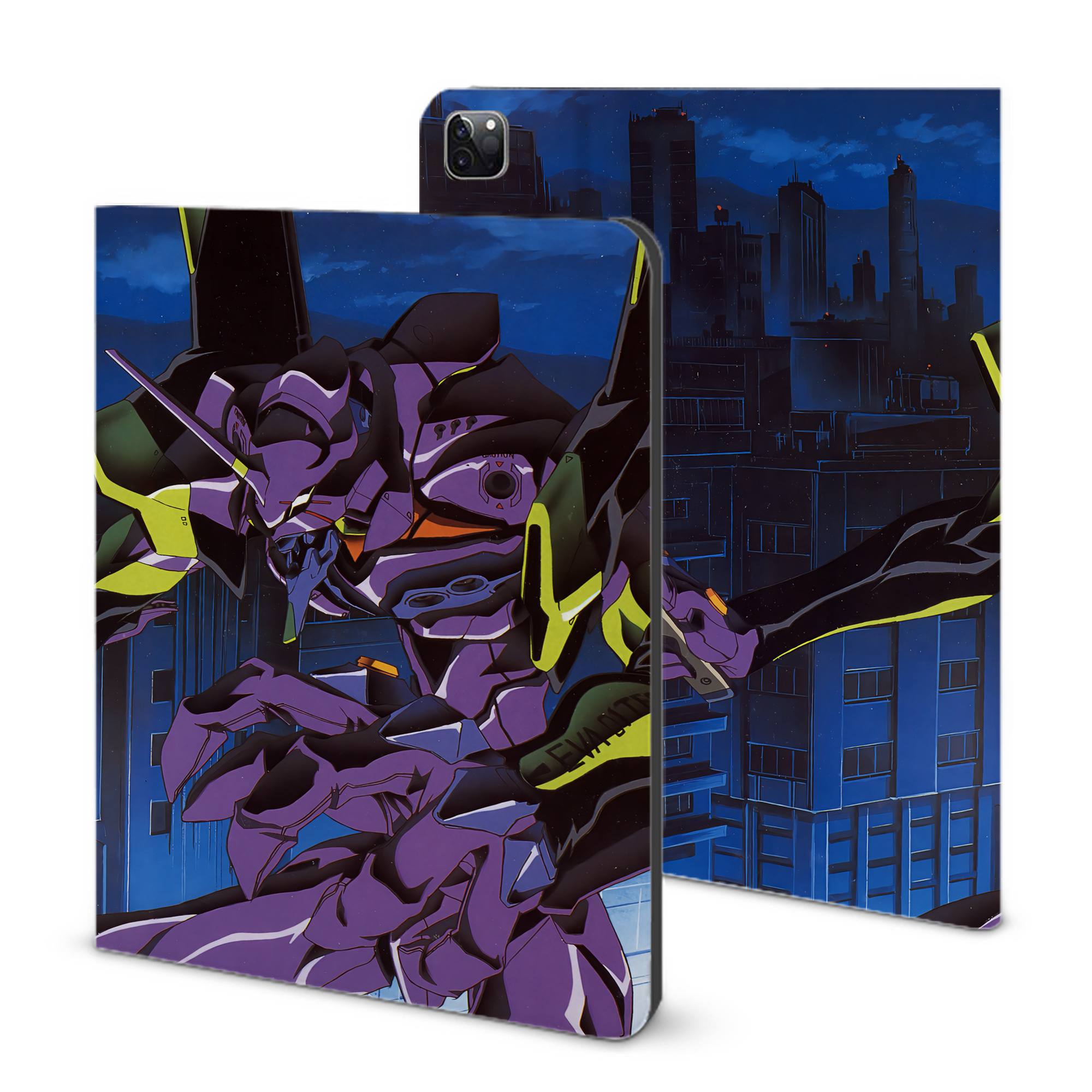 （画像用） EVA 新世紀エヴァンゲリオン IPad ケース ブック型 PUレザー TPU 耐衝撃 軽量 薄型 ペン収納なし 全面保護 IPad 各モデル対応